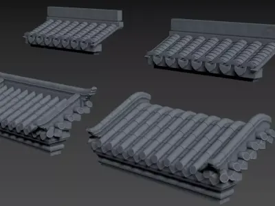 Eaves of ancient Chinese architecture 3D model
