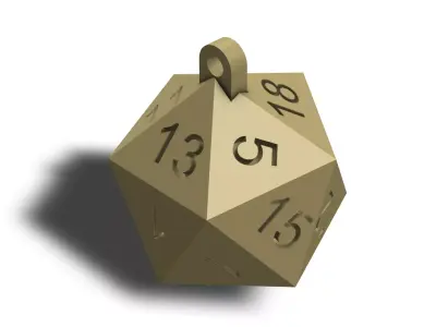 20 Sided Die Pendant Or Earings 3D print model