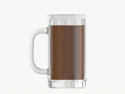 Beer mug with foam 01 3D model