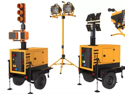 Construction Mobile Light collection 3D model