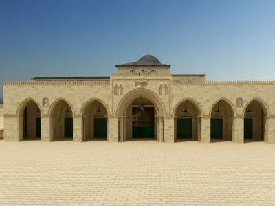 Al-Aqsa Mosque interior- exterior 3ds max vray model 3D model