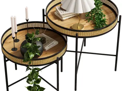 Table bouquet and items 3D model