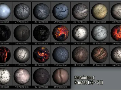 Lava and Volcano Rocks Maker 300 ZBrush brushes and 75 alphas 3D model