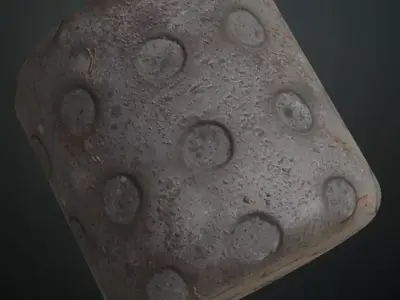 Rusty Worn Metal Studs PBR Seamless Texture