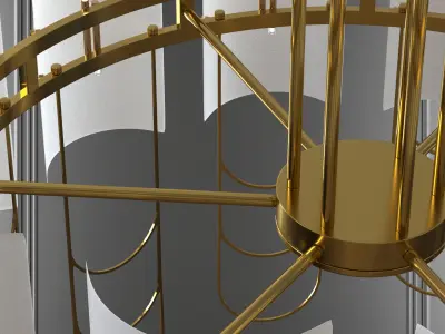 Niagara chandelier in gold 3D model