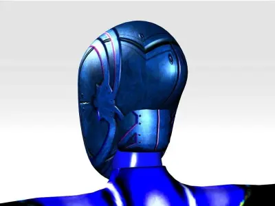 Robot Face Helmet Low-poly 3D model