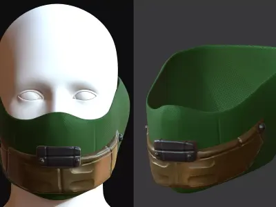 Gas mask helmet 3d model scifi Low-poly  Low-poly 3D model 266