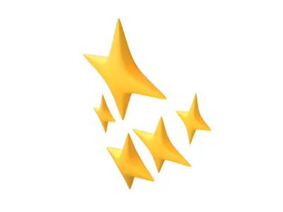 Sparkling Symbol v1 002 Low-poly 3D model