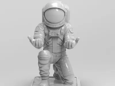 Kneeling Astronaut Pen Holder 3D print model