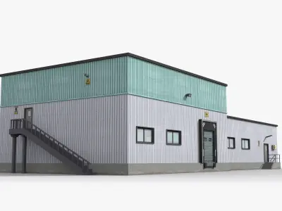 Factory x16 Low-poly 3D model