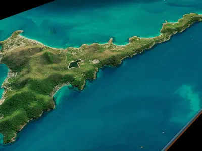 Ko Samet Island 3d model terrain Low-poly 3D model