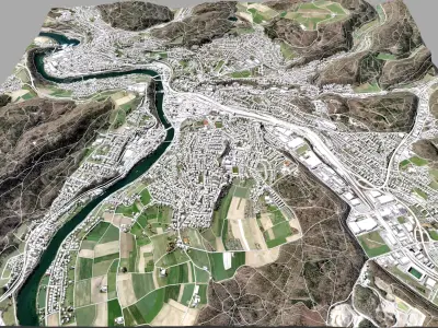 Cityscape Schaffhausen Switzerland 3D model