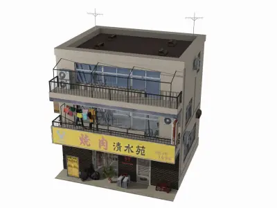 Tokyo House 001 Low-poly 3D model