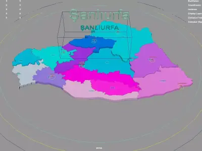 Sanliurfa  Southeastern Anatolia Region  Turkey map region 3D model