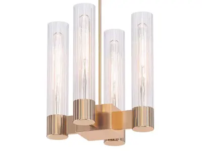 PASTIS 4 four light chandelier in brass with clear glass cyli... 3D model