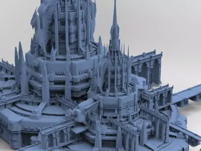 Medieval Lion Tower Fort 2 designs 3D model