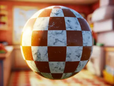 Procedural Checkered Marble Shader - Realistic Texture Texture