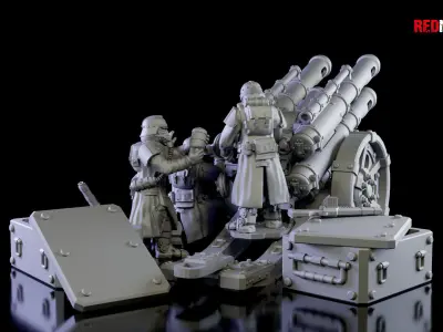 Quattro Cannon - Artillery of the Imperial Force 3D print model