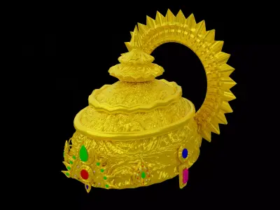 Ancient Indian Crown Low-poly 3D model
