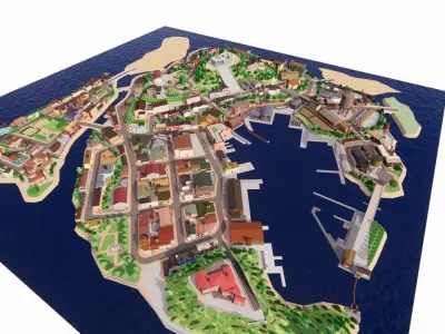 modern city- urban 3D model purchase