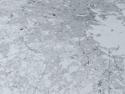 Boston Road Network and Streets 3D model