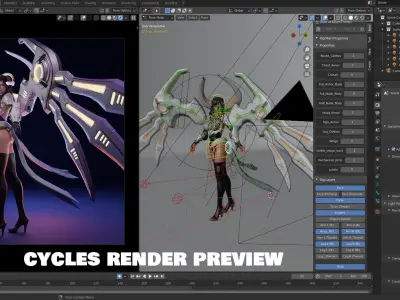 Cyborg Female - Game Ready 3D - UE4  Low-poly 3D model