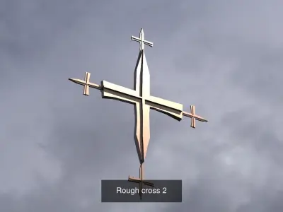 Ornate Cross statue collection 3D Model Pack