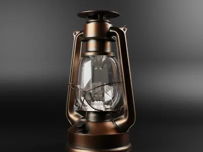 Led Hurricane Lantern Low-poly 3D model