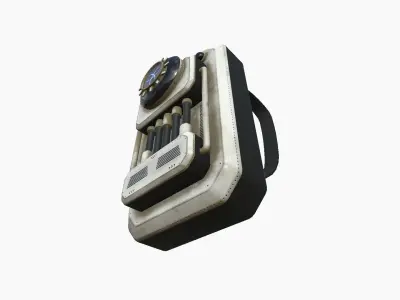 SciFi Backpack I07 White Dirt - Fashion Character Design Low-poly 3D model