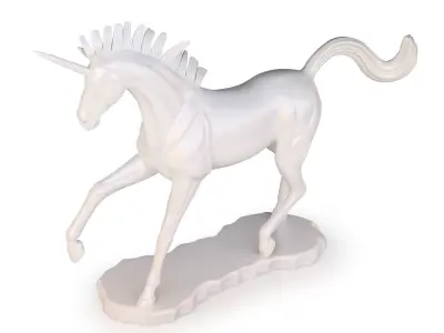 Unicorn Statue Low-poly 3D model
