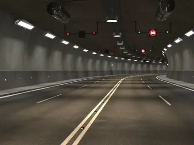 Tileable road tunnel 01 3D model