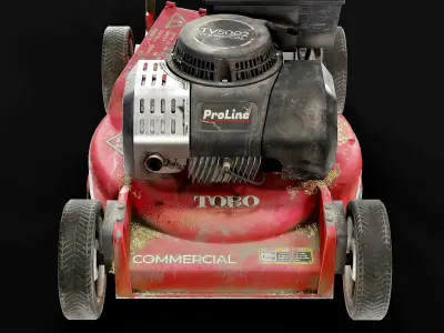 Vintage Lawn Mower Toro Low-poly 3D model