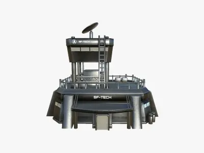 SciFi Facility B09 Dark Metal - Sci Fi Exterior Design Low-poly 3D model