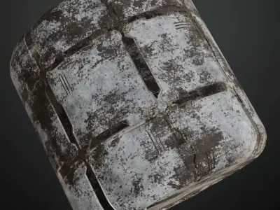 Rusted Metal Plate Sci-Fi PBR Seamless Texture