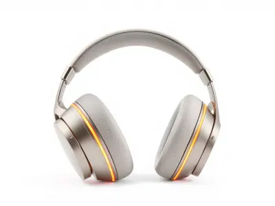 Futuristic Wireless Headphones with LED Accents model pack Low-poly 3D model