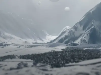 Snow Storm animation blender eevee 3D model