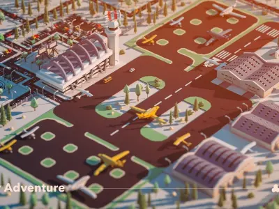 City Adventure Low-poly 3D model