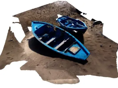 Boats on the sand 3D model
