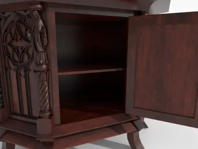 Victorian openable nighstand Low-poly 3D model