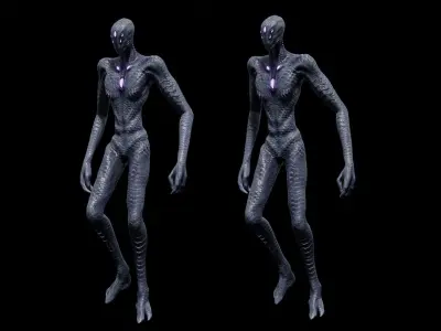 Alien God Entity Low-poly 3D model