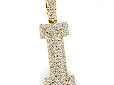 Alphabet Latter I Diamond Pendent 3D print model