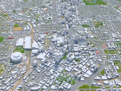 Atlanta Downtown Georgia USA Low-poly 3D model