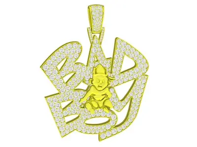 A4916 Bad Boy Hip Hop Diamond Pendant 3D Print 3D print model