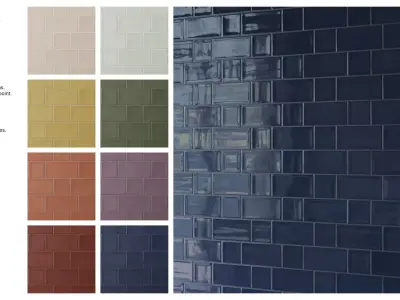 Subway and Square Tiles in Flemish Bond Layout Texture