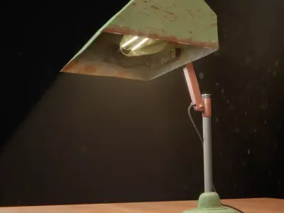 Vintage American Desk Lamp Low-poly 3D model