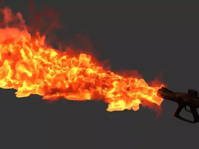 Sci Fi Flame Thrower Low-poly 3D model