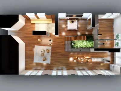 Cozy Light Apartment Scene 3D model