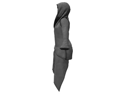 Ladies Asymmetric Cutout Layered Hoodie Low-poly 3D model