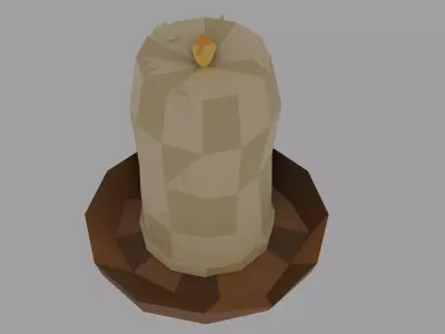 Low-Poly Stylized Candle Game Ready Low-poly 3D model