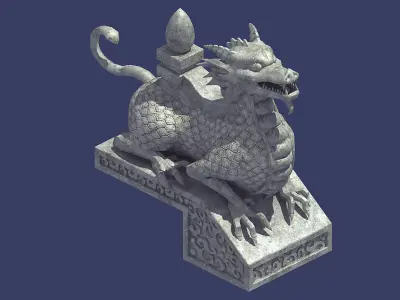 Mountain Stone Sculpture - Animal Stealth 02 3D model
